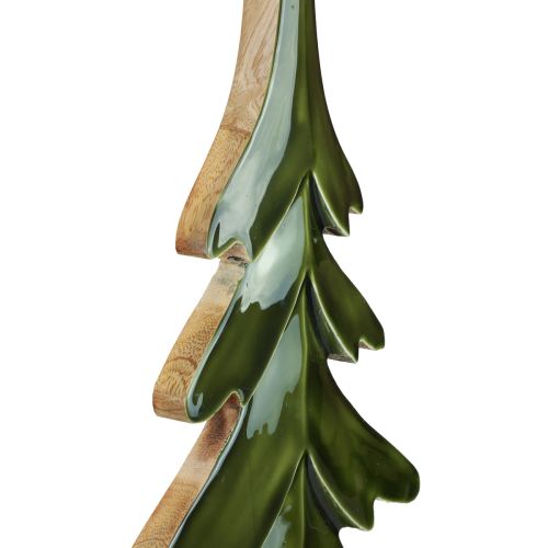 Kerstboom houtdecoratie glanzend groen 22,5x5x50cm