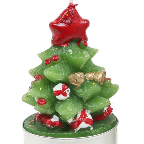 Floristik24 Theelichtjes Kerst theelicht dennenboom H6.5cm 6st