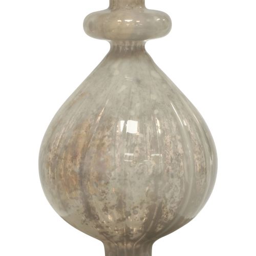Artikel Kerstboomtopper Kerstboomtopper glas wit glas zilver 34cm