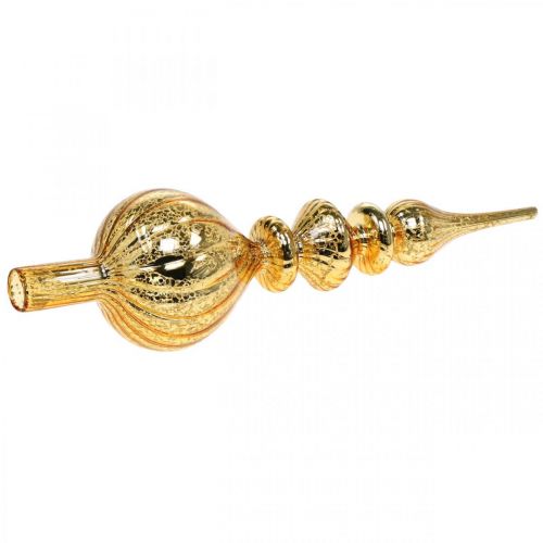 Floristik24 Boomtop gouden kerstversiering van glas Kerstboomtop H35cm