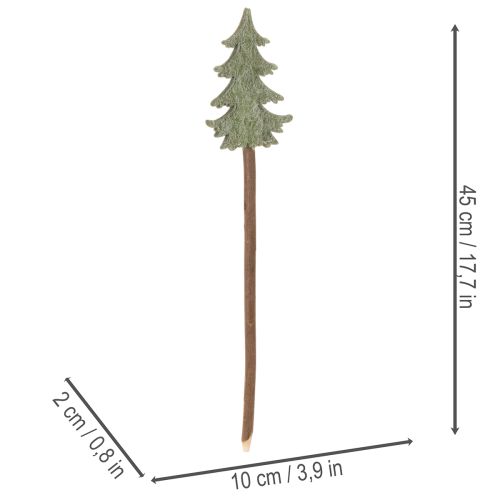 Decoratieve kerstboom op een stokje voor bloempotten en hoge bloemstukken, 45 cm, 6 stuks | Floristik24.nl