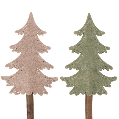 Decoratieve kerstboom op een stokje voor bloempotten en hoge bloemstukken, 45 cm, 6 stuks | Floristik24.nl