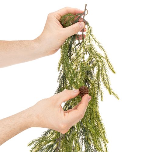 Kunstmatige dennentakkenkrans met dennenappels voor adventsdecoratie, 218 cm | Floristik24.nl