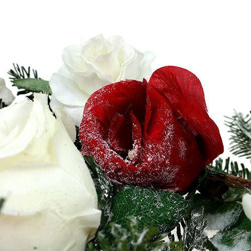 Artikel Dennenslinger met ingesneeuwde rozen 180cm