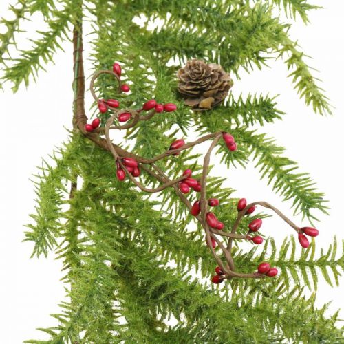 Floristik24 Decoratieve hanger kunst lariks naaldtakken kegels en bessen 150cm