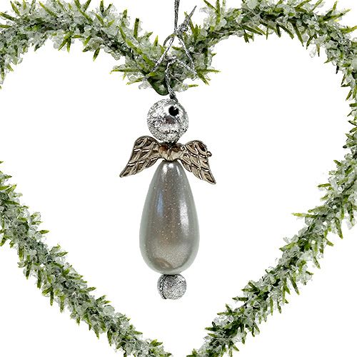 Spar hart om op te hangen met engel 8cm groen 6st