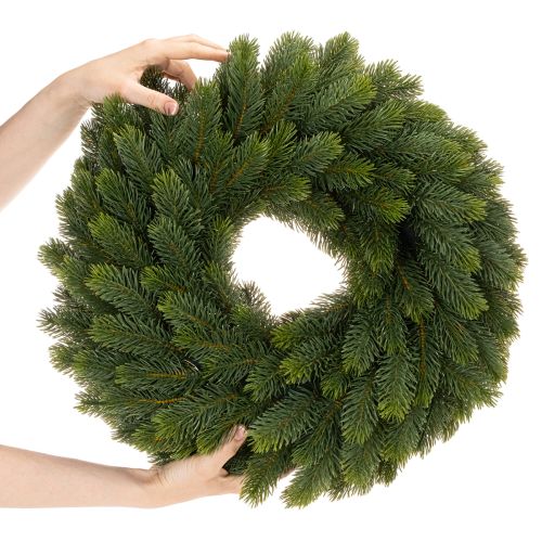 Kunstmatige dennenkrans, groen, rond, 50 cm | Floristik24.nl
