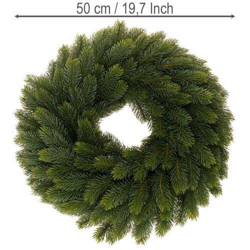 Kunstmatige dennenkrans, groen, rond, 50 cm | Floristik24.nl