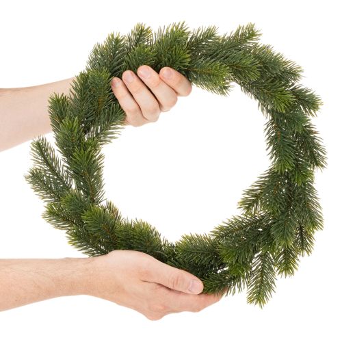 Kunstmatige dennenkrans in groen voor deurdecoratie, 35 cm | Floristik24.nl