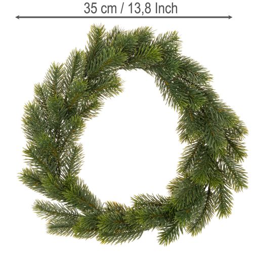 Kunstmatige dennenkrans in groen voor deurdecoratie, 35 cm | Floristik24.nl