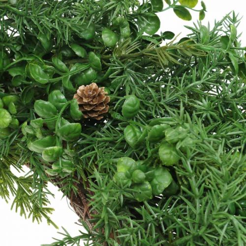 Floristik24 Sierkrans grote naaldtakken, kegels en buxus groen 70cm