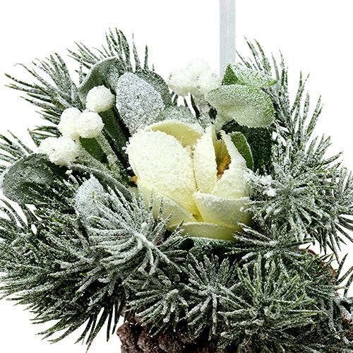 Floristik24 Dennenappels met decoratie om op te hangen wit 25cm - 30cm