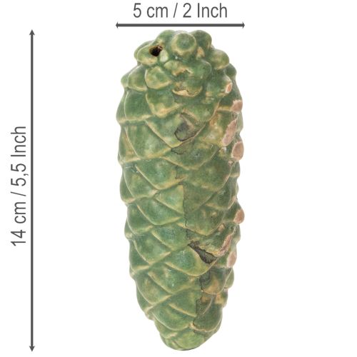 Keramische dennenappeldecoratie, tafeldecoratie, herfst, 14 cm, 3 stuks | Floristik24.nl