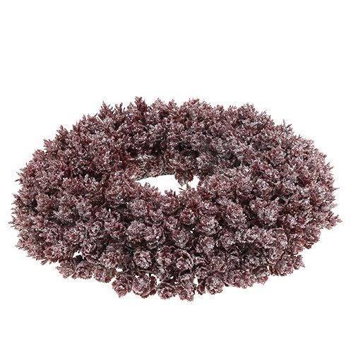 Floristik24 Dennenappel krans mat Ø25cm bordeaux