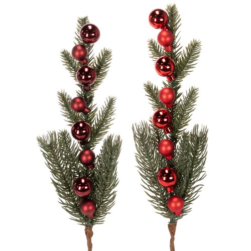 Kunstmatige dennentak met kerstballen, 48 cm, 2 stuks kopen | Floristik24.nl