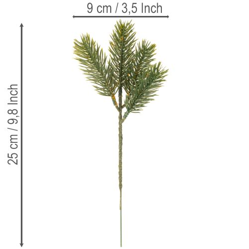 Kunstmatige groene dennentakken voor winterdecoratie, 25 cm, 24 stuks | Floristik24.nl