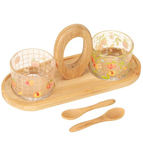 Tapasset motief perzik tafeldecoratie zomer 23×9×10,5cm