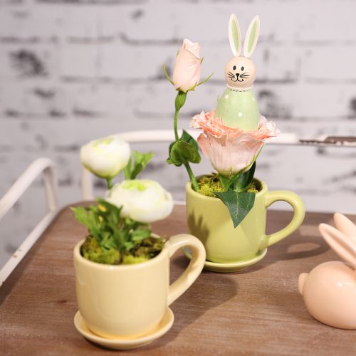Artikel Koffiekopje, decoratieve tafeldecoratie voor een stijlvolle kamerinrichting met planten, 11 cm, 3 stuks