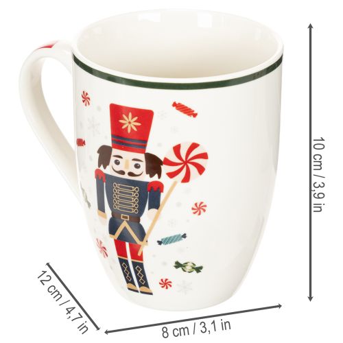 Kerstmok met notenkraker- en zuurstokmotief, 10 cm, 2 stuks | Floristik24.nl