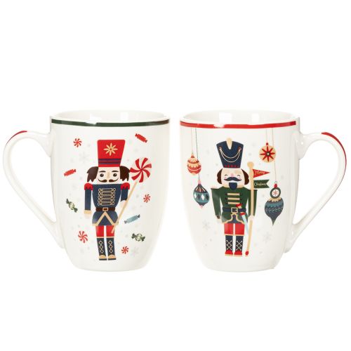 Kerstmok met notenkraker- en zuurstokmotief, 10 cm, 2 stuks | Floristik24.nl