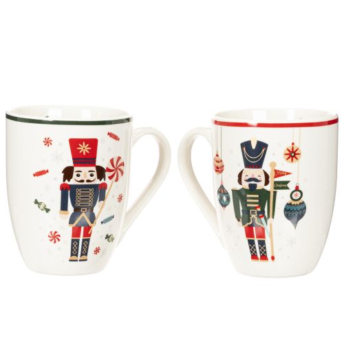 Kerstmok met notenkraker- en zuurstokmotief, 10 cm, 2 stuks | Floristik24.nl