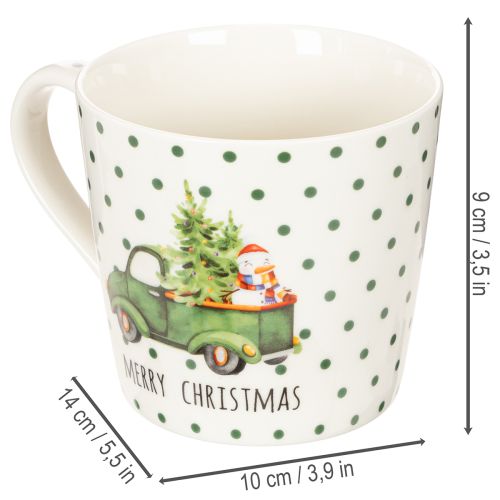 Koffiemok Merry Christmas Kerstautomotief keramische mok 10 cm 2 stuks | Floristik24.nl