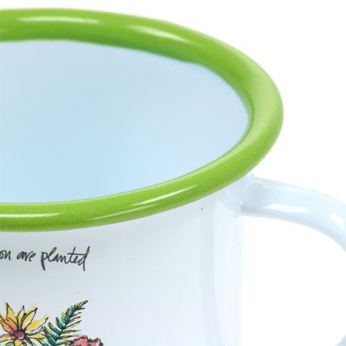 Artikel Decoratieve beker plantenpot geëmailleerd Ø11,5cm H10cm