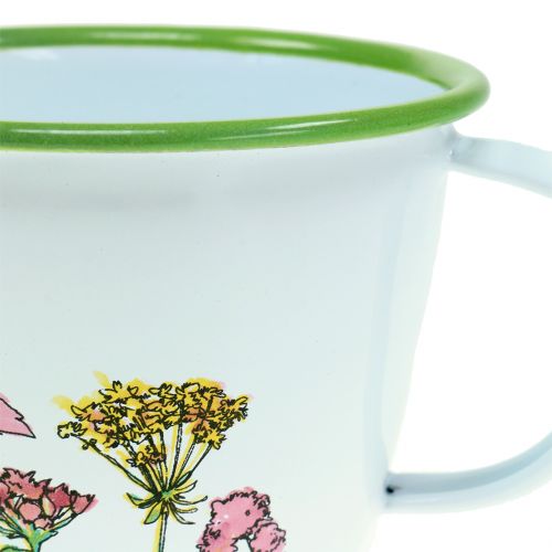 Artikel Decoratieve beker met geëmailleerde plantenpot Ø11cm H8cm