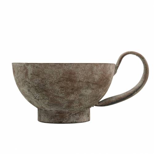 Floristik24 Decoratieve kopkaarshouder antieklook patina Ø13cm H5,5cm