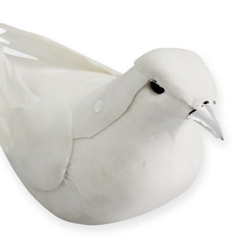 Artikel Deco duiven op draad wit 16cm 4st