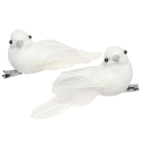 Artikel Paar duiven met clip trouwdecoratie sierduiven 10cm 2 st