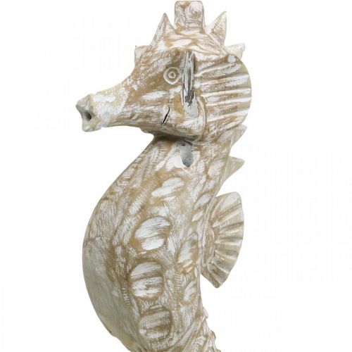 Artikel Seahorse Deco Wit Hout Maritieme Decoratie Deco Figuur H38cm