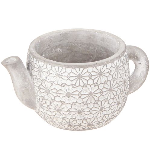Artikel Theepot decoratieve keramische plantenbak wit gewassen 16×10,5×8cm 3 st