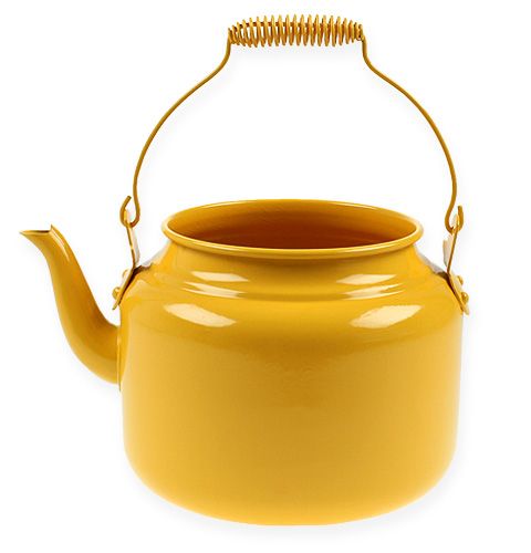 Floristik24 Theepot Ø15cm H19cm dooier geel