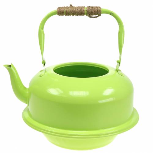 Floristik24 Planter Waterkoker Zink Mei Groen Ø26cm H15cm