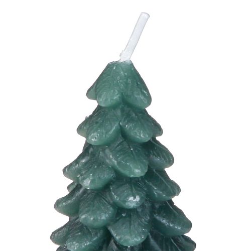 Artikel Theelichtjes kerstboom groen besneeuwd 6,5cm 8st