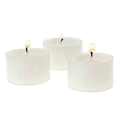 Theelichtjes wit in plastic schaal 50st