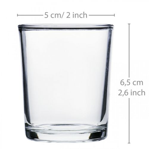 Floristik24 Theelichtglaasjes helder Ø5cm H6,5cm 24 st