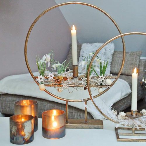 Floristik24 Kaarsglas, decoratieve lantaarn, tafeldecoratie antiek look Ø9,5cm H10cm 4st