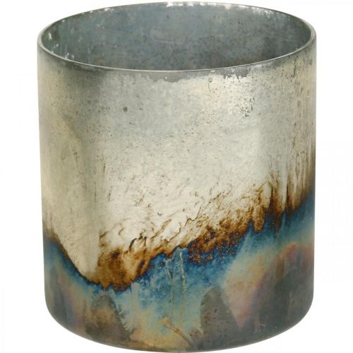 Floristik24 Kaarsglas, decoratieve lantaarn, tafeldecoratie antiek look Ø9,5cm H10cm 4st