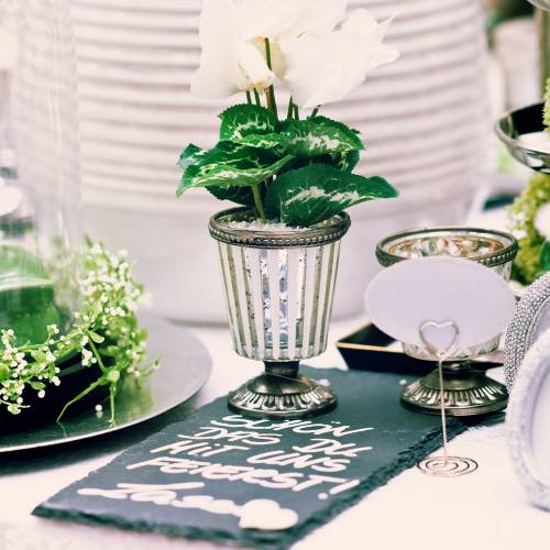 Floristik24 Theelicht glazen kopje boer zilver H11cm