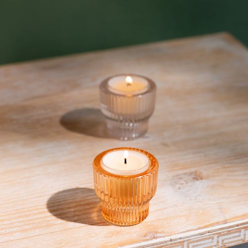 Artikel Theelichtglas theelichthouder getint glas Ø5,5cm H5cm 2st