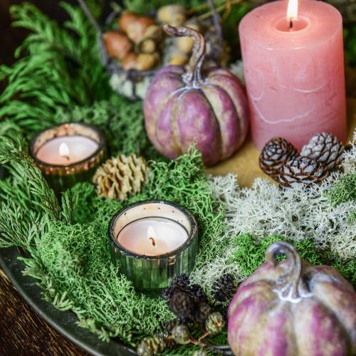 Floristik24 Theelichtje glas vintage boerenzilver Ø4.8cm H3cm 4st