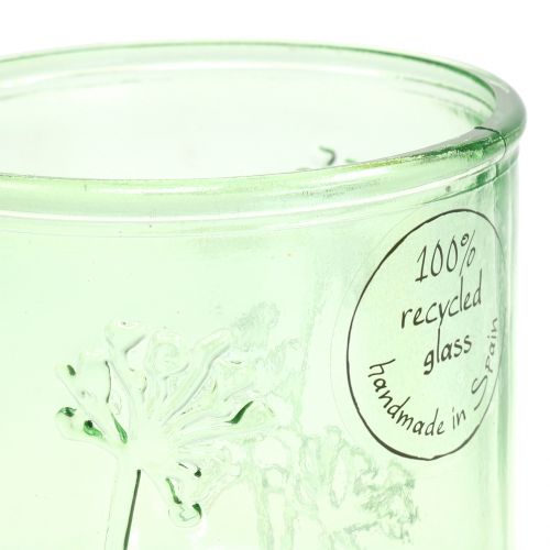 Artikel Decoratief glazen lantaarn groen / geel Ø9cm H9cm 6st