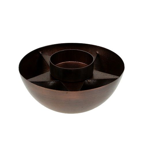 Floristik24 Theelichthouder bruin Ø10cm H4cm