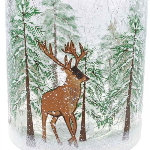 Artikel Theelichthouder glas Kerstcraquelé theelichtglas H13cm