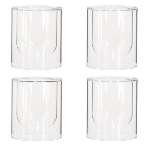 Artikel Theelichthouder Glas Rond Lantaarn Helder Ø8.5cm 4 st.