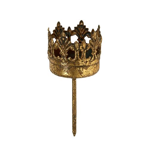 Floristik24 Theelichthouder goud antiek Ø3,8cm H9,5cm 1 st