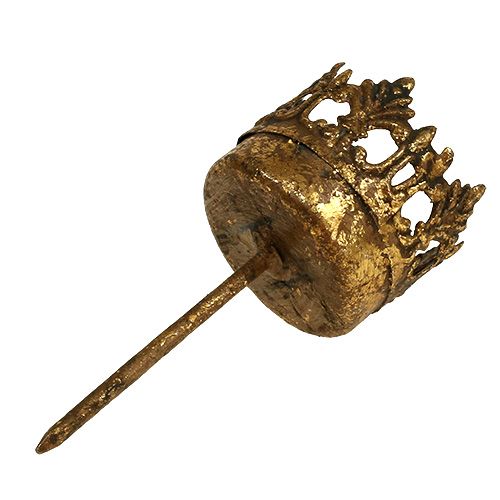 Floristik24 Theelichthouder goud antiek Ø3,8cm H9,5cm 1 st
