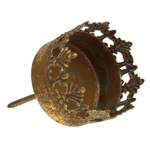 Floristik24 Theelichthouder goud antiek Ø5cm H10cm 1 st
